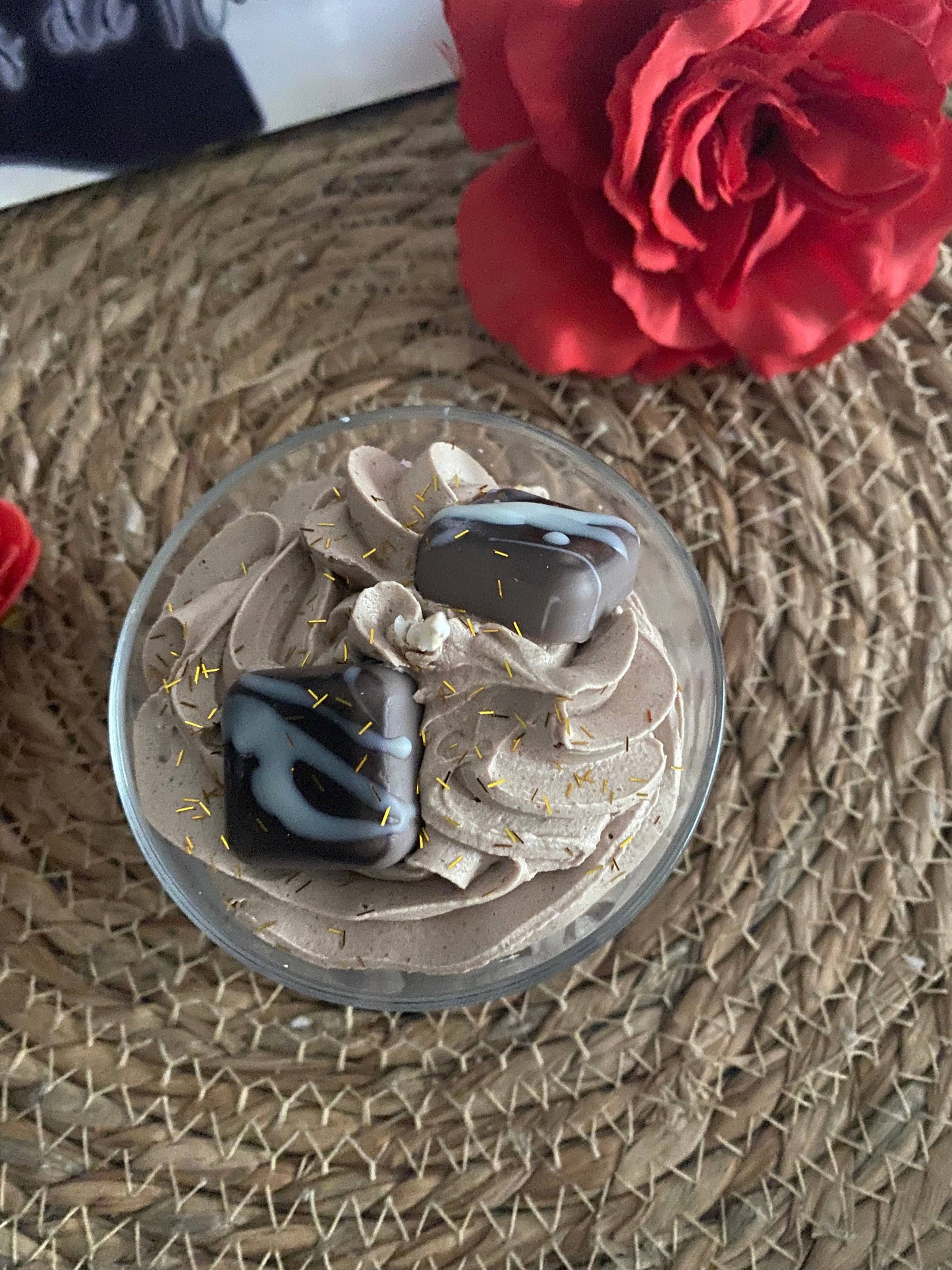 Gourmet chocolate mousse candle