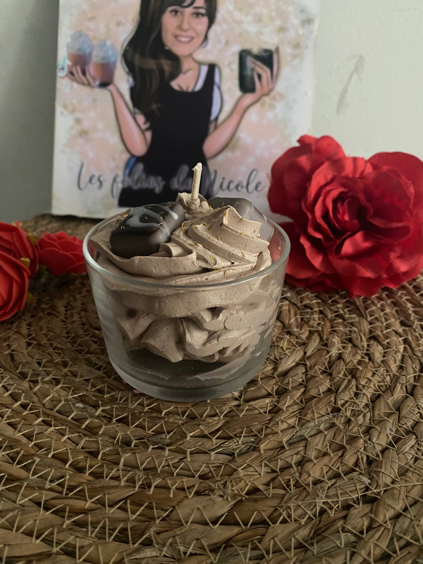 Gourmet chocolate mousse candle