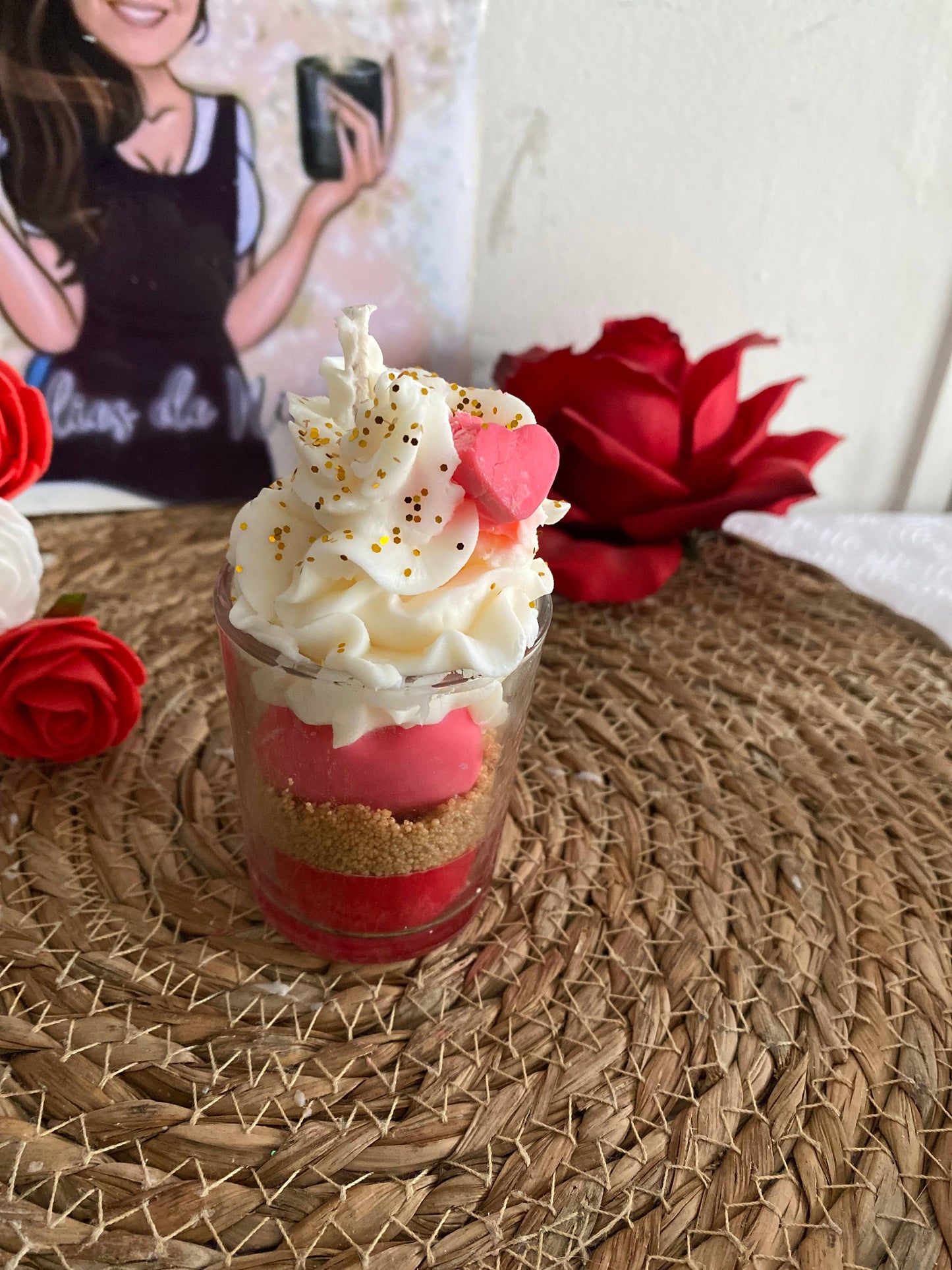 Mini gourmet candle with apple of love