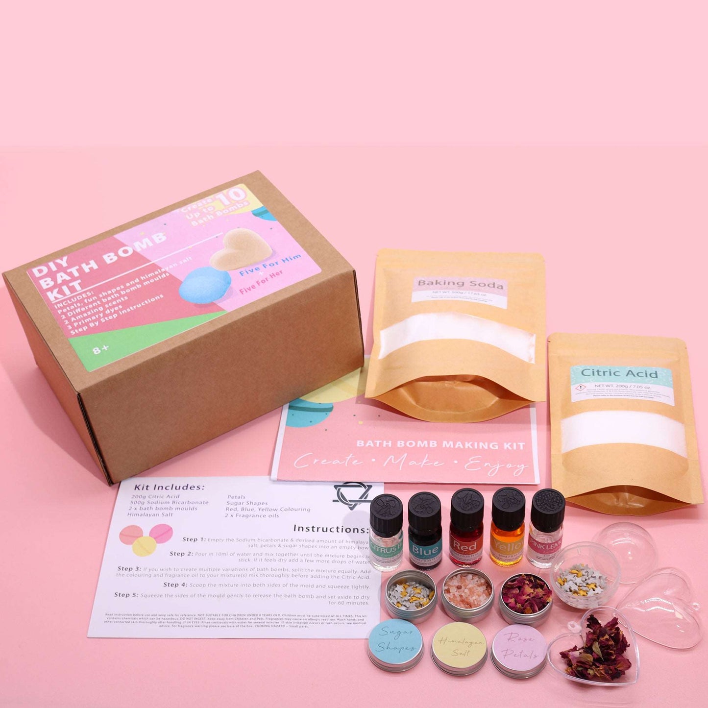 Bath Bomb Kit - Pink Lemonade & Citrus Blast