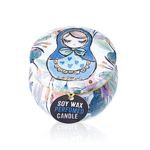 Art Tin Candle - Dolly Blue