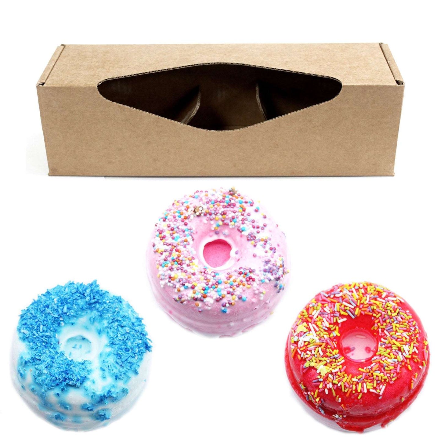 Set Of 3 Donut Bath bombs - Blueberry, Raspberry, Strawberry