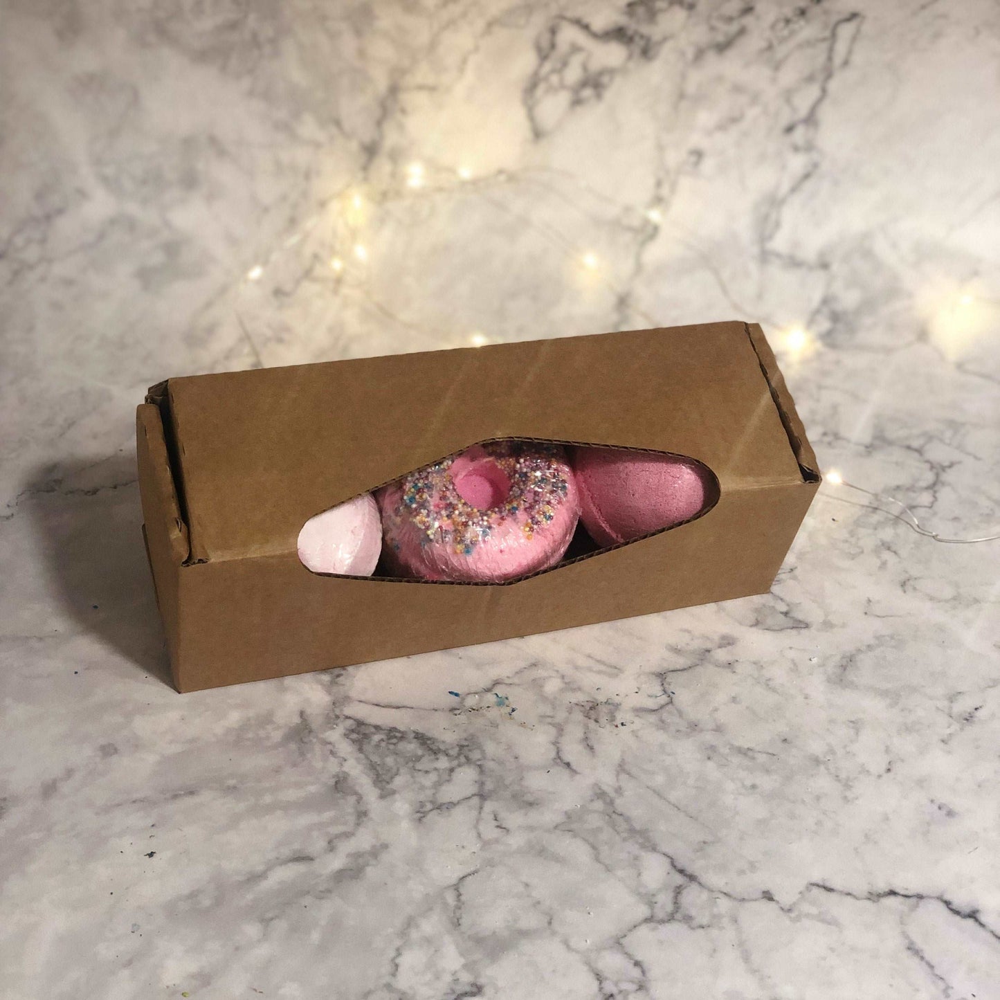 Set Of 3 Donut Bath bombs - Rose, Raspberry, Pink Panther