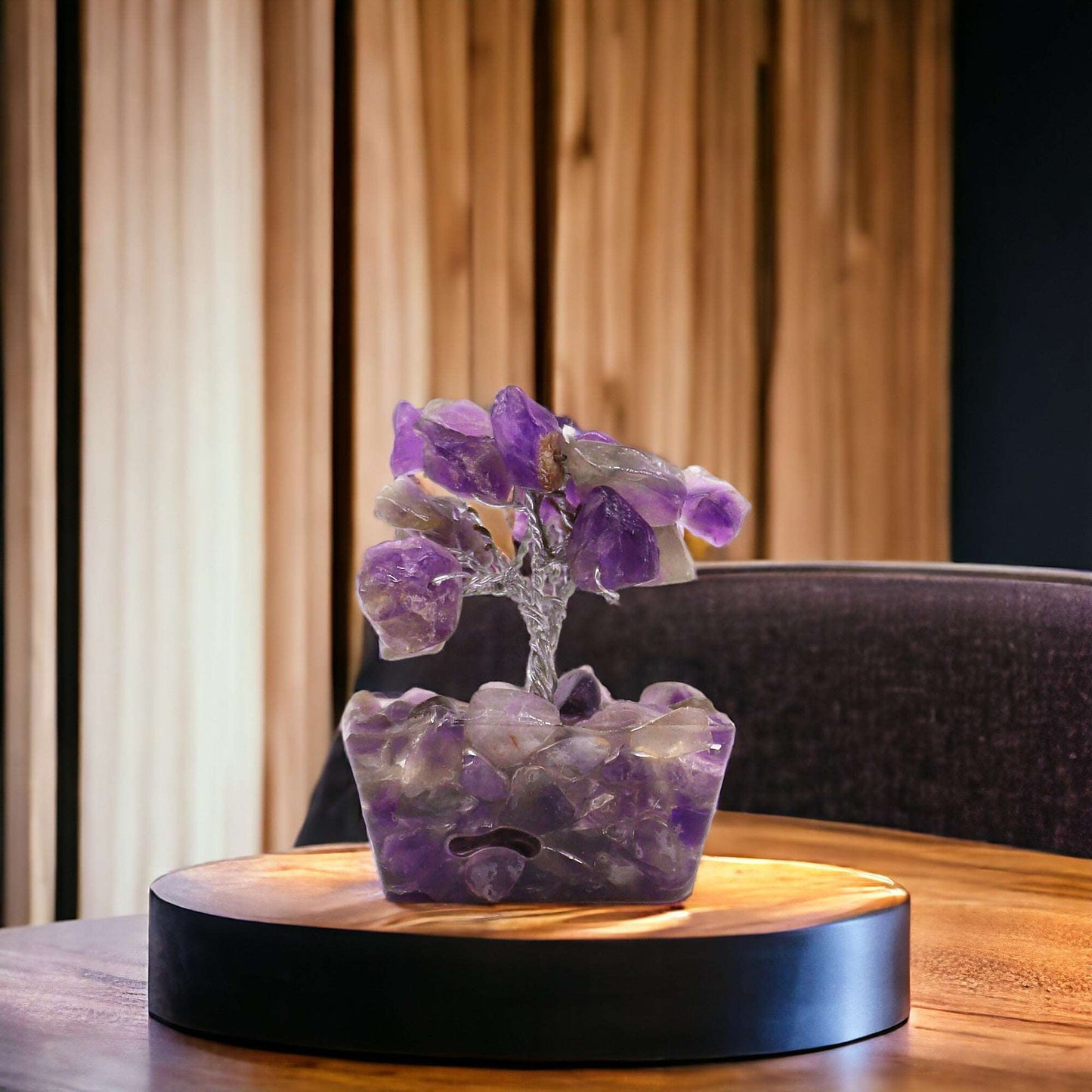 Mini Gemstone Tree On Orgonite Base - Amethyst (15 stones)