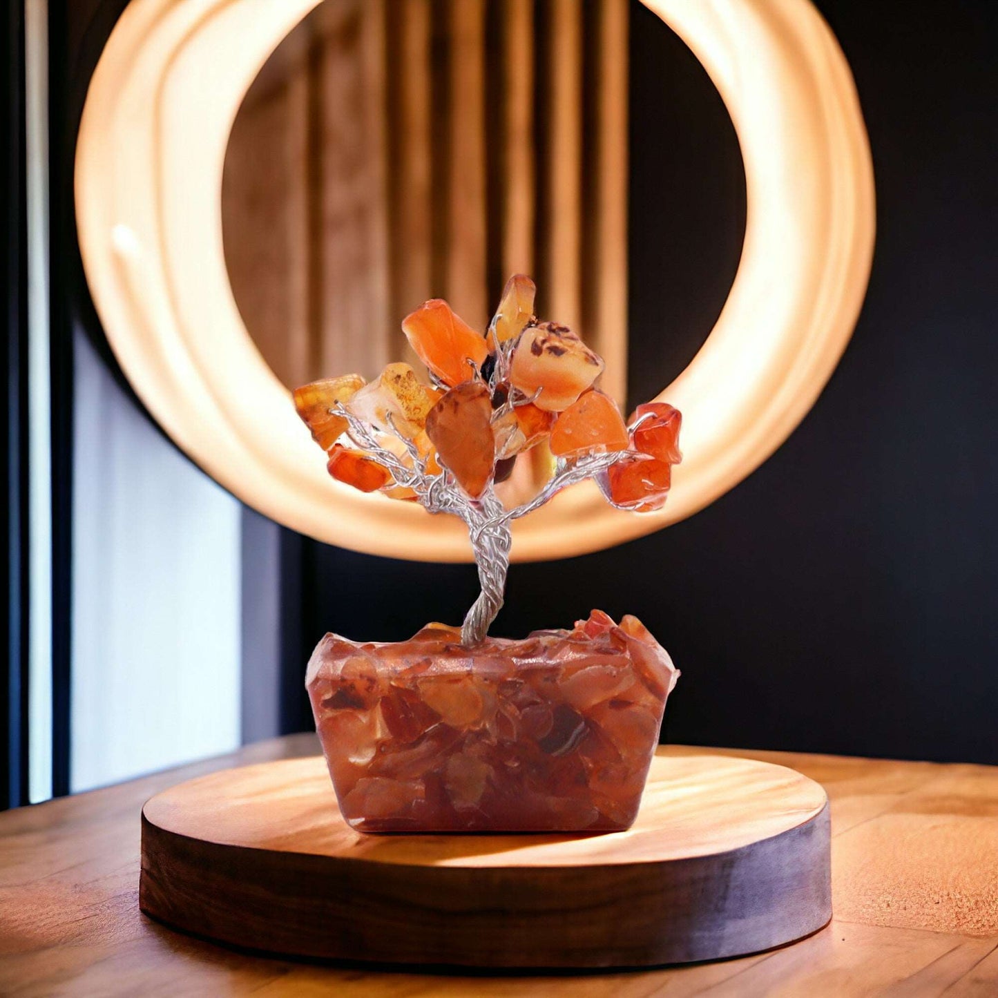 Mini Gemstone Tree On Orgonite Base - Carnelian (15 stones)