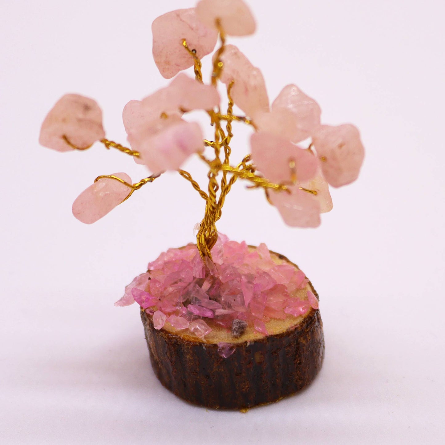 Mini Gemstone Tree On Wood Base - Rock Quartz (15 stones)