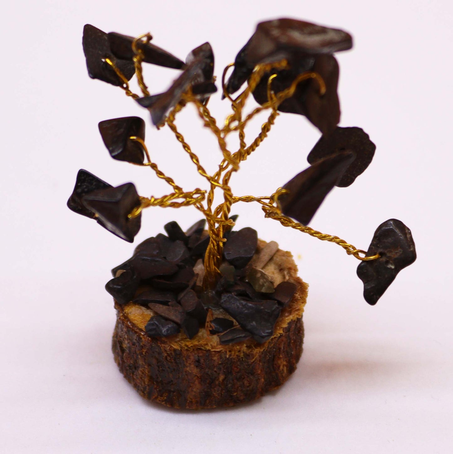 Mini Gemstone Tree On Wood Base - Tigereye (15 stones)