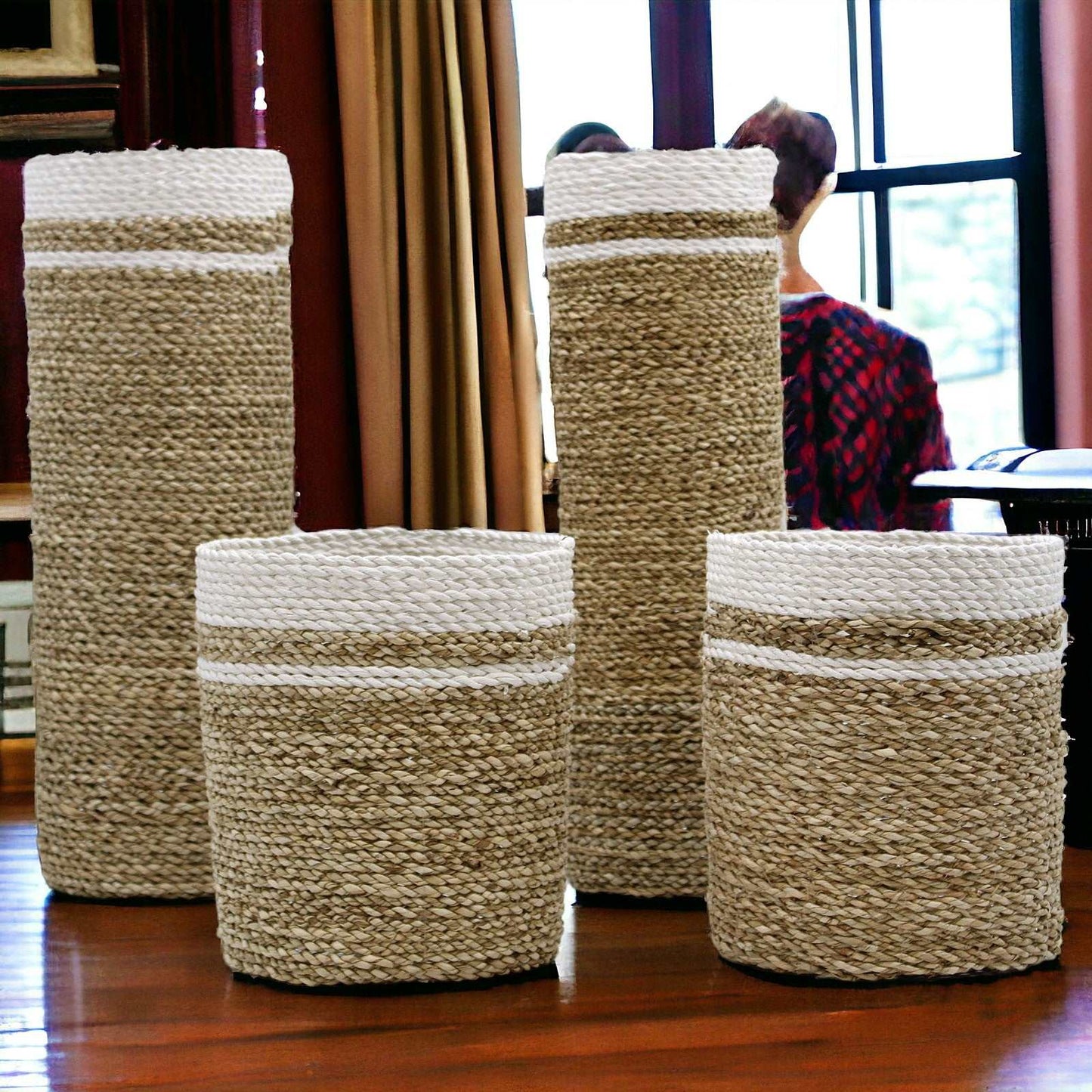 Seagrass Set - 2 Vase & 2 Bins