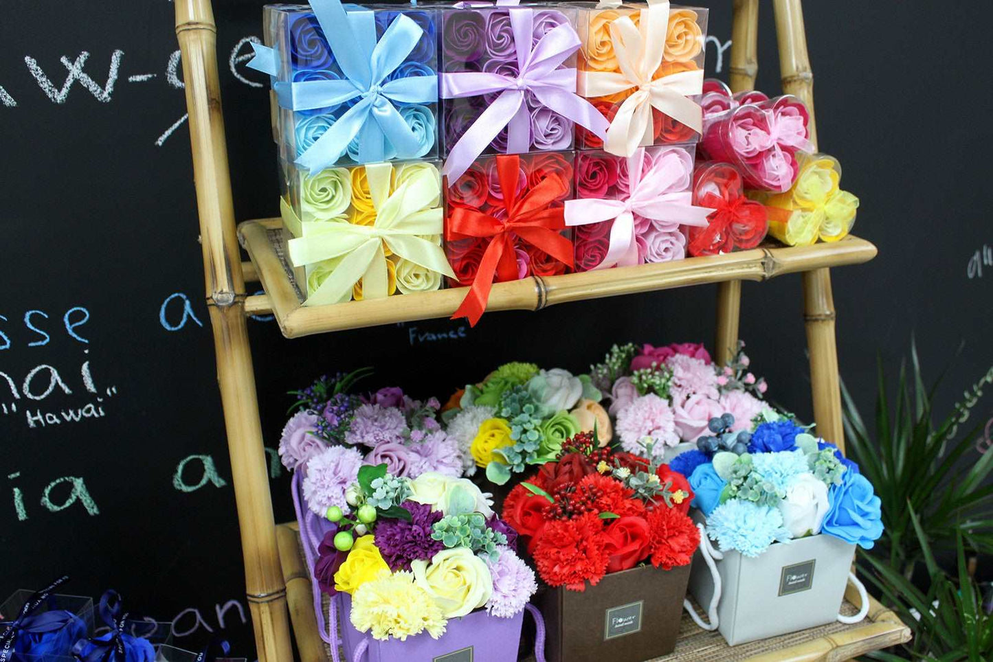 Soap Flower Bouquet - Purple Flower Garden
