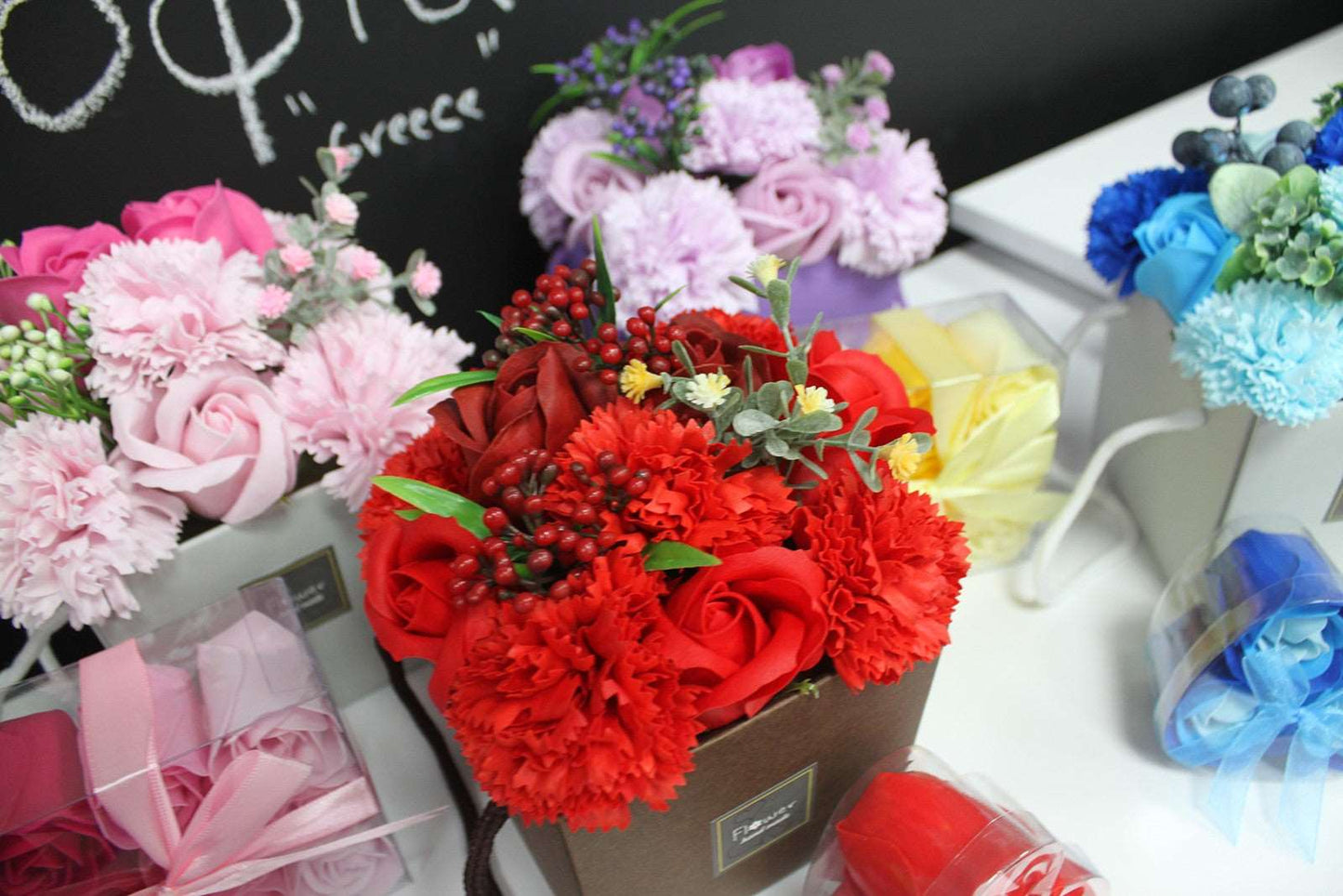 Soap Flower Bouquet - Lavender Rose & Carnation