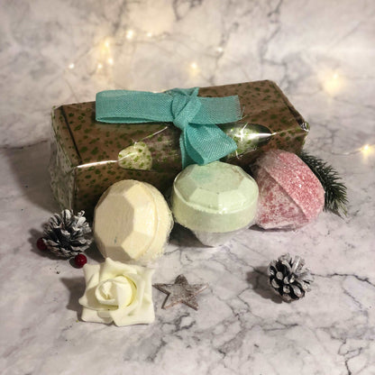 Set Of 3 Gemstone Bath bombs - Sun of Africa, Atocha Star, Sunrise Ruby