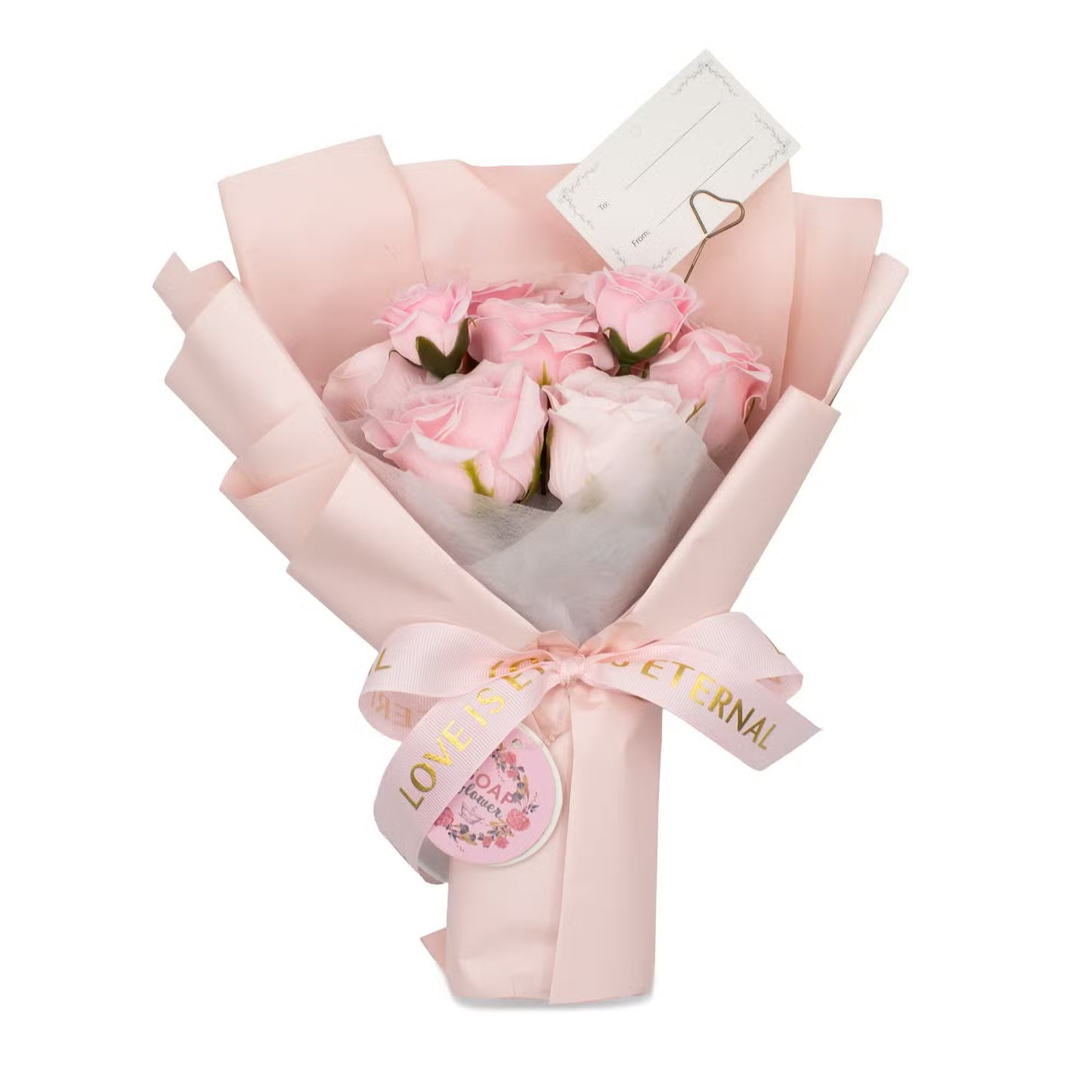 Large Pink Roses Bouquet - Love is Eternal