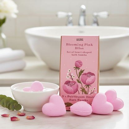 Blooming Pink Bliss Bath Heart Gift Set