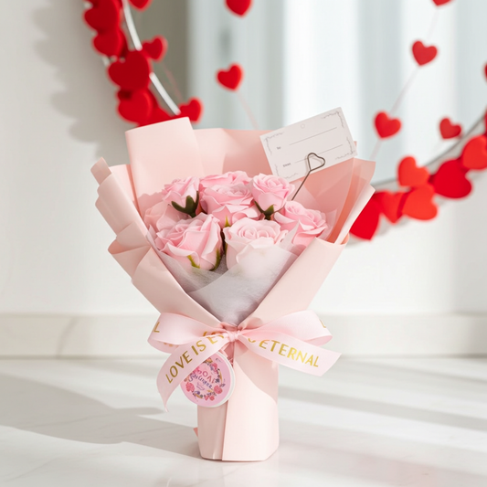 Large Pink Roses Bouquet - Love is Eternal