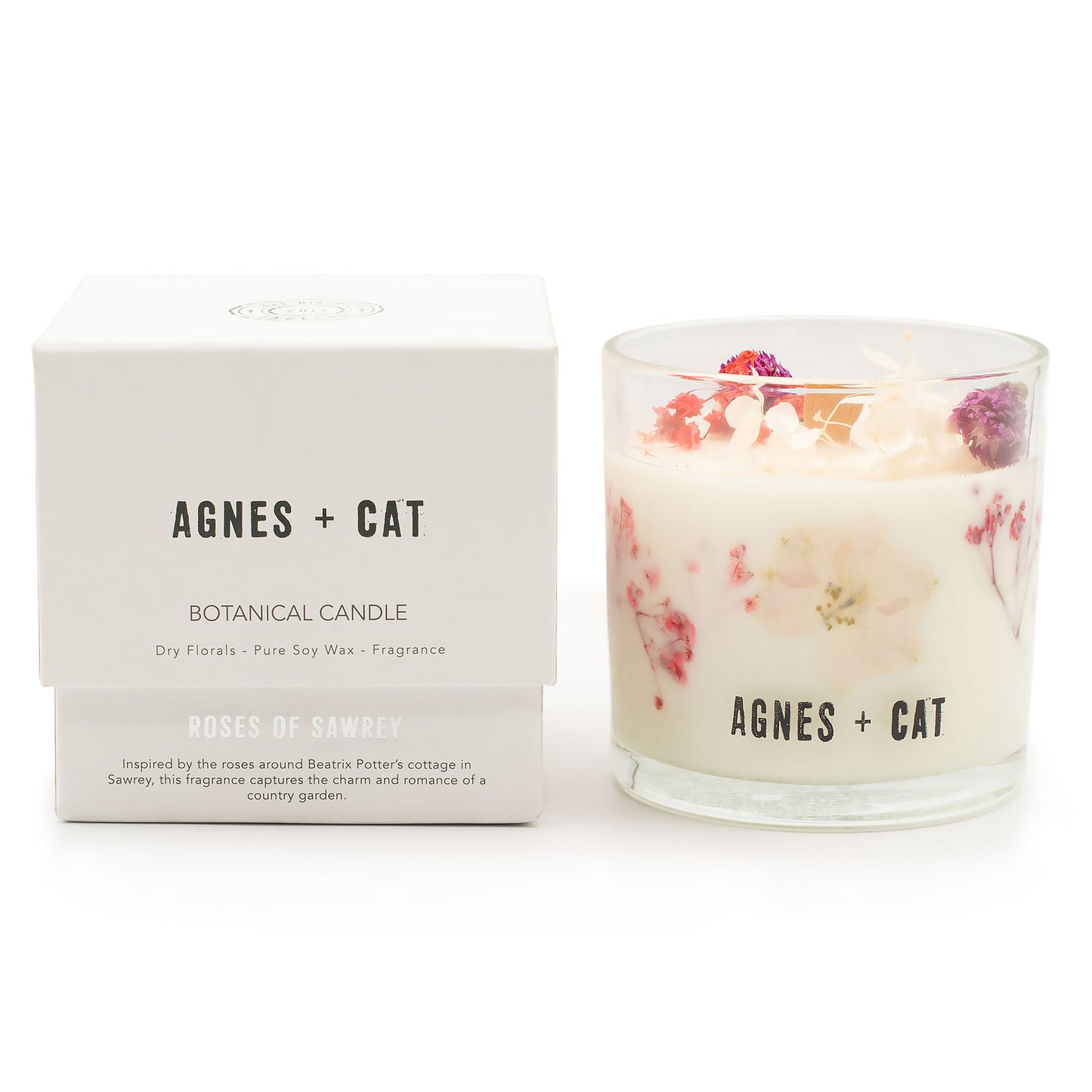 Agnes + Cat Botanical Soy Wax Candle - Roses of Sawrey
