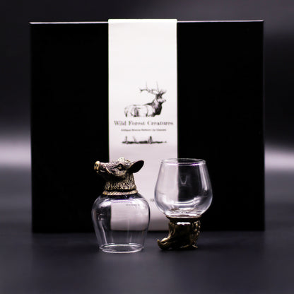 Gift Set of 6 Glasses (50ml) - Mystical Creatures - Antique Bronze
