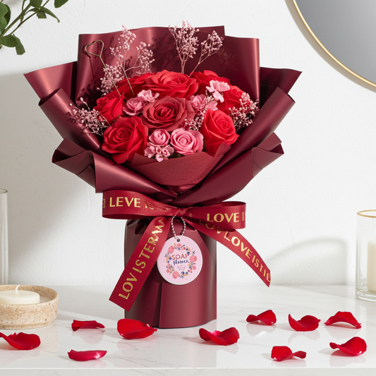 Large Red Roses Bouquet - Love is Eternal - Gift Card