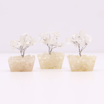 Mini Gemstone Tree On Orgonite Base - Rock Quartz (15 stones)
