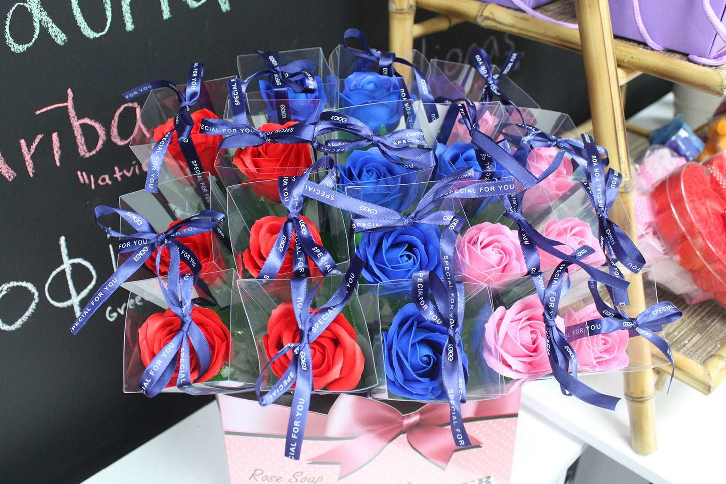 Single Rose - Blue  Rose Soap Flower